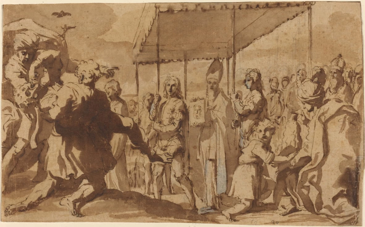 La guarigione del ragazzo posseduto - Processione del Volto Sacro, National Gallery of Art